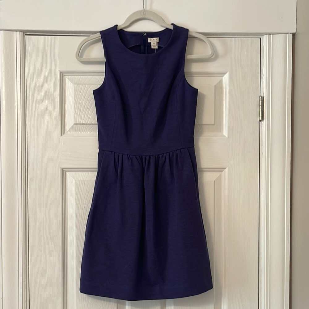 NWT J. Crew Blue Pleated Sheath Dress Night Out size XXS